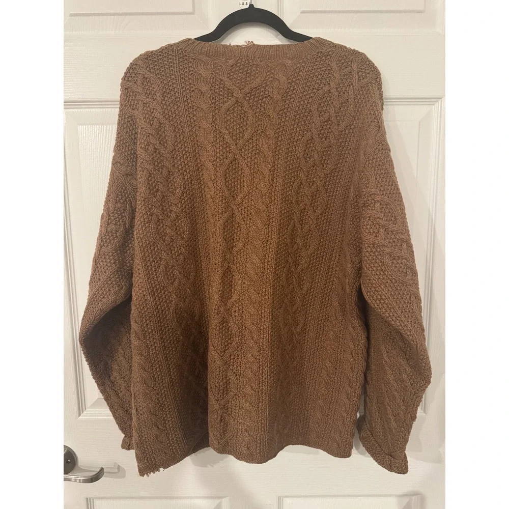 J.Crew Vintage Donegal Wool Sweater Oarsman Cable‎ Knit 90's Fisherman Grandpa